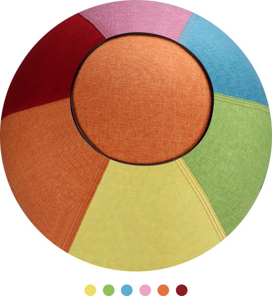ZAZA Home Zitbal yogabal - ergonomische zitbal - regenboog kleuren - LHBTI - 75CM