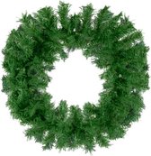 Kerstkrans - kunst kerstdecoratie - groen - kunststof - diameter 40cm
