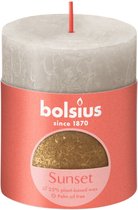 Bolsius Rustiek kaars 80/68 grijs/goud