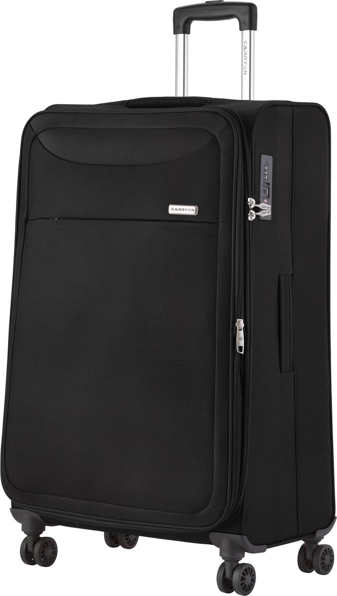 CarryOn Air Grote Reiskoffer – 120 Liter - Zachte Trolley Koffer - 77 x 47 x 32 cm - Lichtgewicht - Expander - TSA-slot – Zwart