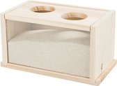 Trixie zandbad voor muizen / hamsters hout - 20x12x12 cm - 1 stuks