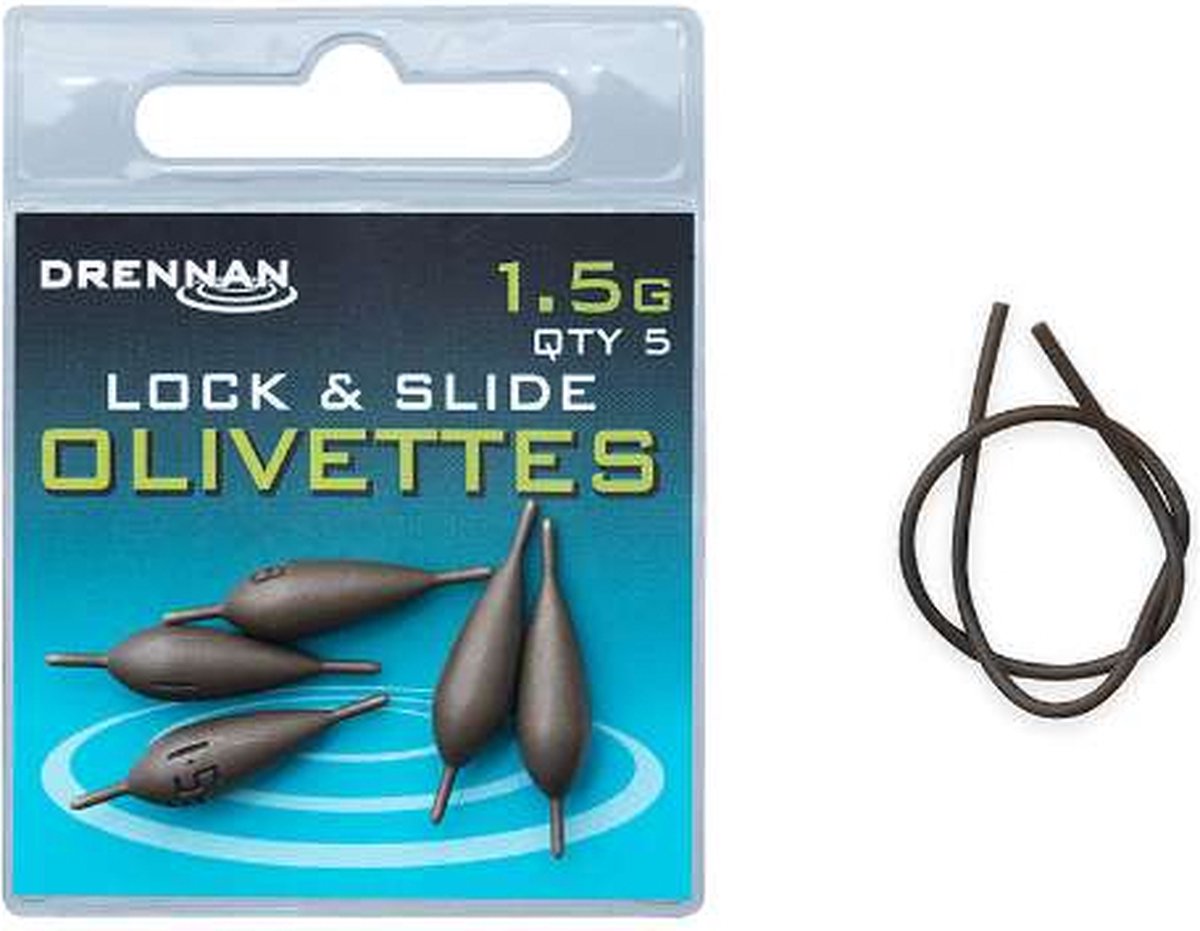 Drennan Olivettes Lock & Slide - Lood - 1.5g - Brons