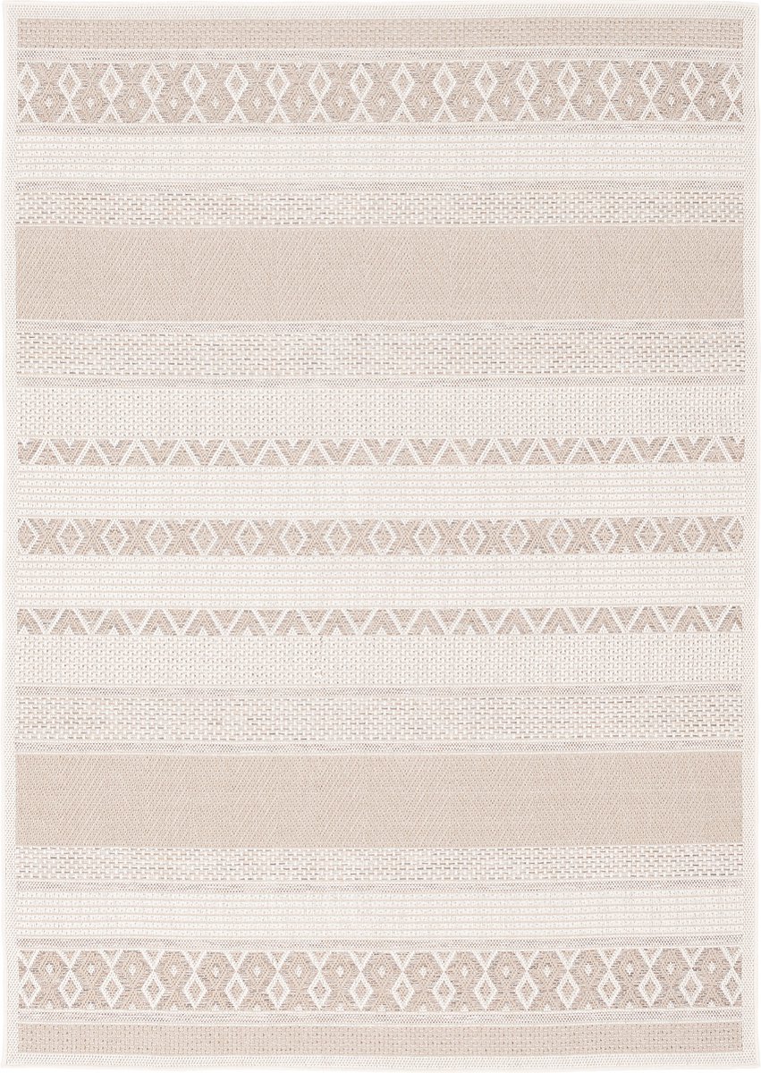 Pergamon Ottawa Stripes Binnen & Buiten Flatweave Tapijt Beige