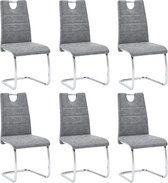 Medina Eetkamerstoelen 6 st kunstleer grijs