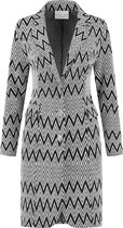 Helena Hart 7329  lange blazer Tuxy Zig-zag zwart/ecru, maat S (36)