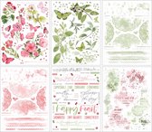 49 And Market Blush/Sage Vintage Artistry Rub-Ons 6"X8" 6/Sheets (VAC33355)