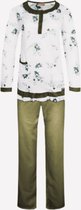 Dames pyjama set met bloemenprint XXXL wit/legergroen