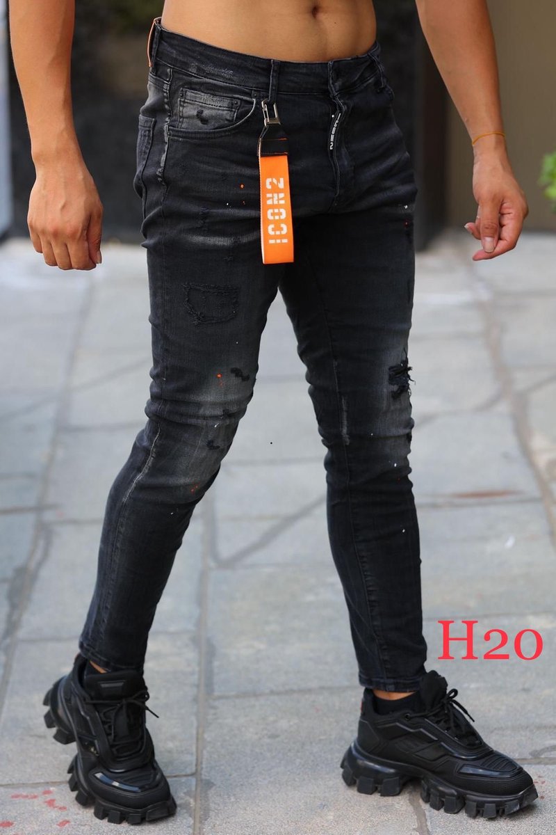 ICON Skinny JEANS | Herenjeans Herenkleding - Zwarte jeans Skinny Fit voor mannen - W29