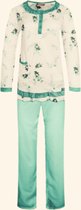 Dames pyjama set met bloemenprint XXL wit/groen