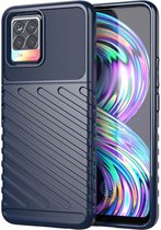 Realme 8 4G Hoesje TPU Thunder Design Back Cover Blauw