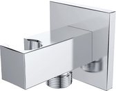 Klea Luxe Muur Doucheaansluiting Met Douchekophouder Vierkant 1/2″ Chroom