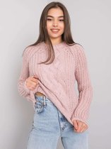 Roze Dames Grof Gebreide Sweater / Trui One Size