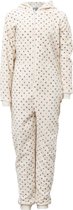 Cocodream meisjes onesie fleece | MAAT 128 | Hartjes | ivoor