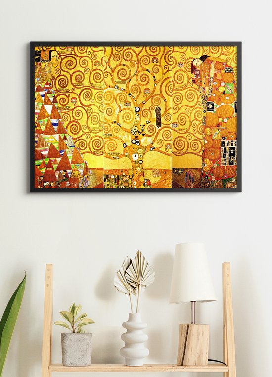 Poster In Zwarte Lijst - Levensboom - Gustav Klimt - Large 50x70 - Art Nouveau - Kunst - 'Tree of Life'