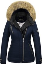 Milano Tesoro 54s Blauw Winterjas Capuchon - Kunstbontkraag S
