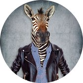 PB-Collection – Muurstickers – Binnen – Woonkamer – Wanddecoratie - Muursticker Sur Zebra rond 60cm - Dieren –