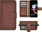 Hoesje Motorola Moto Edge 20 Lite - Bookcase - Portemonnee Hoes Echt leer Wallet case Bruin