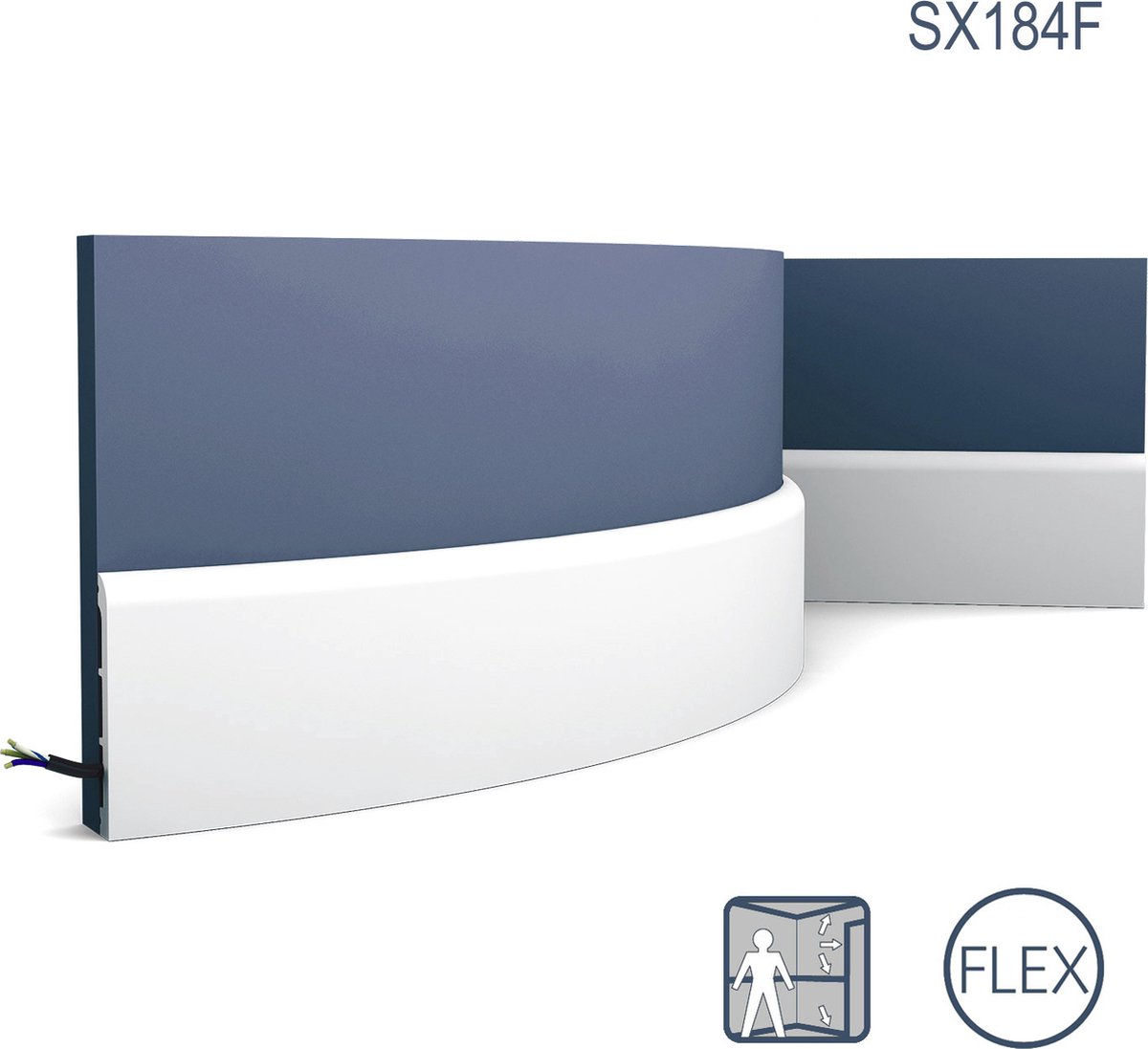 Plint Orac Decor SX184F AXXENT CASCADE multifunctionele plint flexibele lijst sierlijst modern design wit 2 m