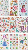 Kinder tattoo - Set 5 - Unicorn - Eenhoorn - Zeemeermin - Hartjes - Dieren - Prinsessen - 10 vellen - Tijdelijke tattoo - Jongen - Meisje - Nep tattoo - Schoencadeautje - Schoenkad