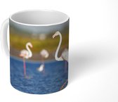 Mok - Een groep flamingo's in het water - 350 ML - Beker