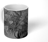 Mok - Vaas met oleanders en briefkaarten - Vincent van Gogh - Zwart - Wit - 350 ML - Beker