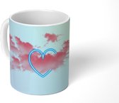 Mok - Neon hart in de wolken - 350 ML - Beker