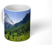 Mok - Zwitserse Alpen in Matterhorn met groene bomen - 350 ML - Beker