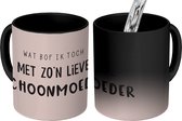 Magische Mok - Foto op Warmte Mokken - Koffiemok - Schoonmoeder - Mama - Moederdag - Quotes - Magic Mok - Beker - 350 ML - Theemok - Mok met tekst