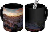 Magische Mok - Foto op Warmte Mok - Zonsopgang - Japan - Huizen - 350 ML