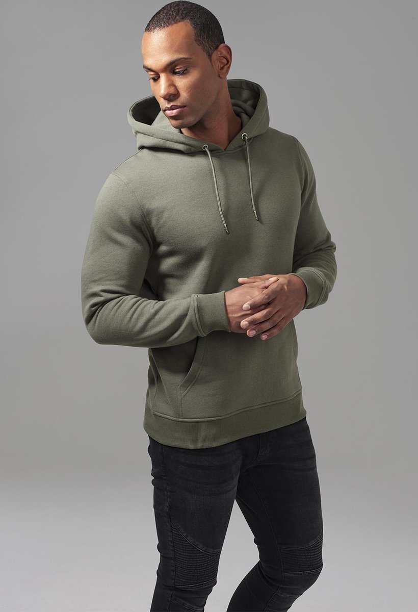 Urban Classics Trui Basic Sweat Hoody Tb1592 Mannen Groen