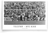 Walljar - Poster Ajax - Voetbalteam - Amsterdam - Eredivisie - Zwart wit - Telstar - AFC Ajax '70 - 60 x 90 cm - Zwart wit poster
