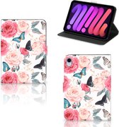 Leuk Case iPad Mini 6 (2021) Hoes met Magneetsluiting Butterfly Roses