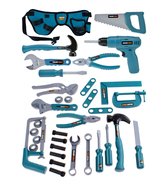 Parya Official - Power Tools - Speelgoed Gereedschapset - 37-delig - Inclusief heuptas - Blauw