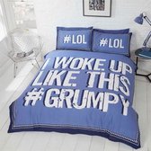 Grumpy dekbedovertrek I Woke Up Like This - Blauw