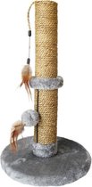 TYROL Zeegras krabpaal - Met muisspeelgoed - 30 x 30 x 50 cm - Voor katten