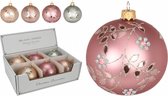 Oneiro's luxe kerstbal FLOWER – ø10 cm - 1 STUK - kerstbal - luxe verpakking – kerstcollectie – kerstdecoratie – kerstboomhanger – kerstversiering