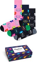 Bol.com Happy Socks SXMJA08-0100 Cats 3-Pack Gift Box - maat 41-46 aanbieding