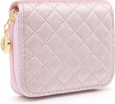 Portemonnee Fluweel - Ritssluiting - 10,5x9x2 cm - Roze