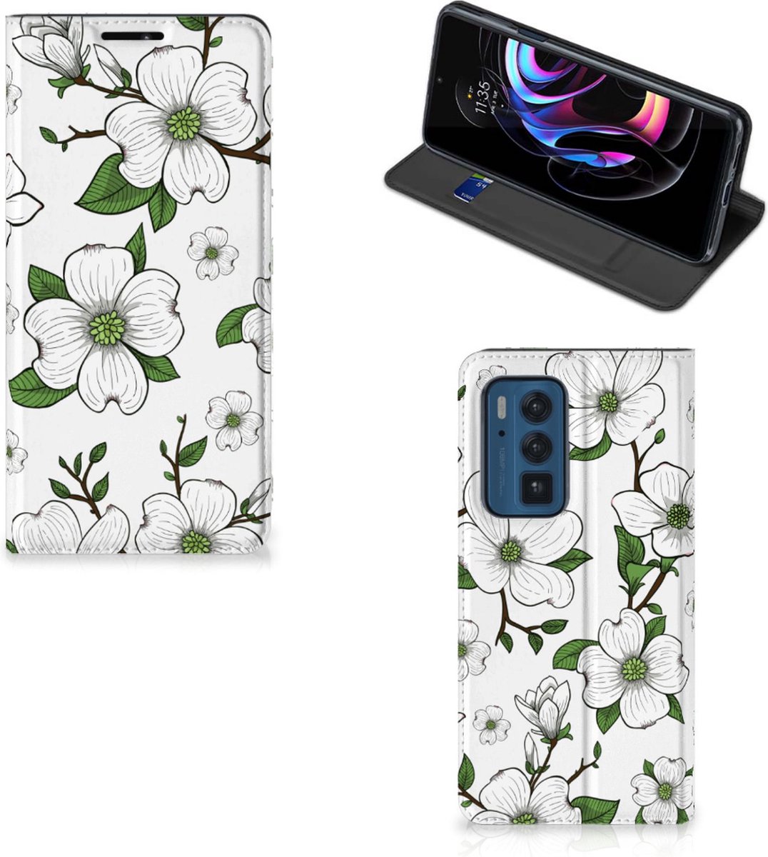 Motorola Edge 20 Pro Smart Cover Dogwood Flowers
