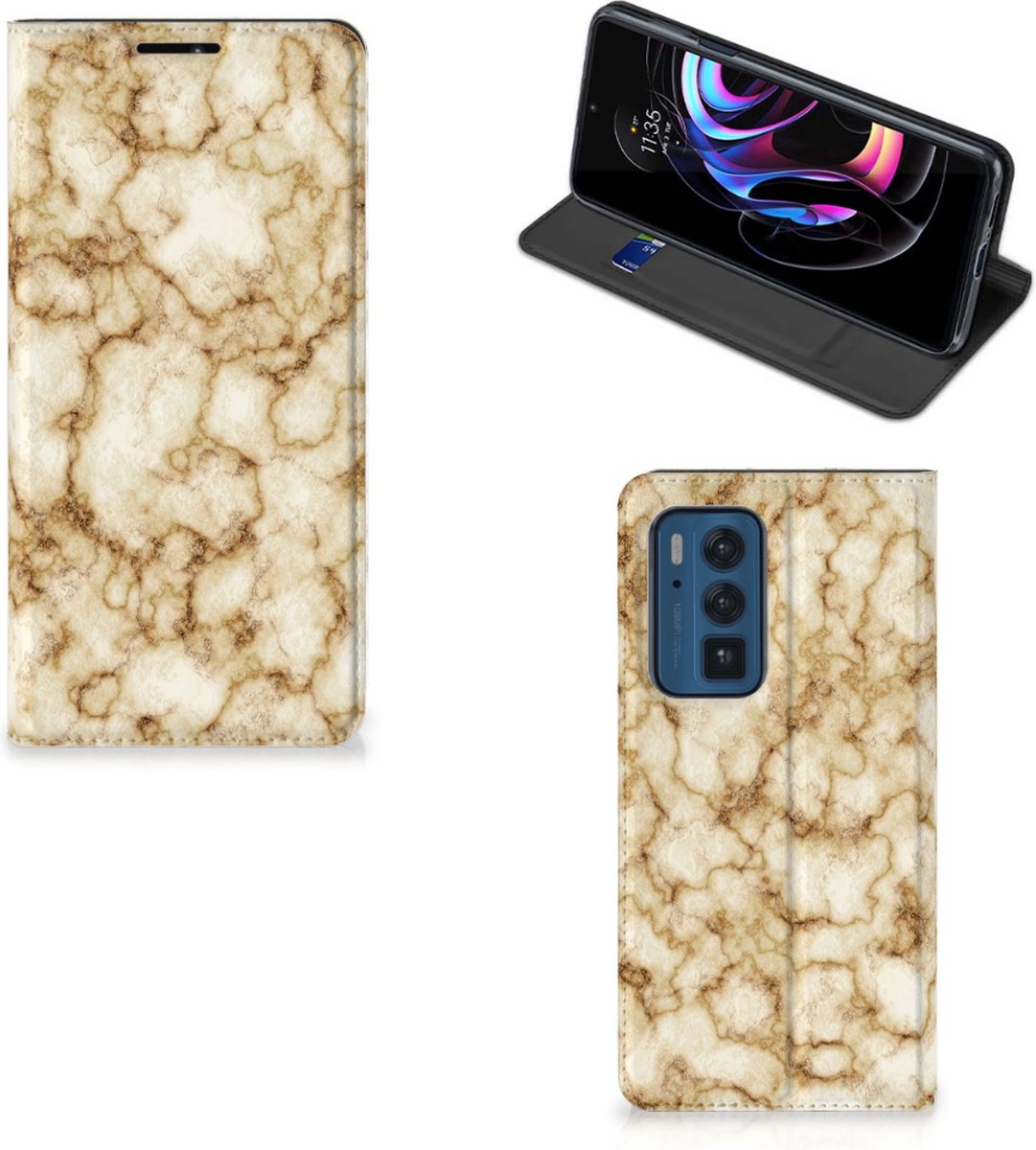 Motorola Edge 20 Pro Standcase Marmer Goud