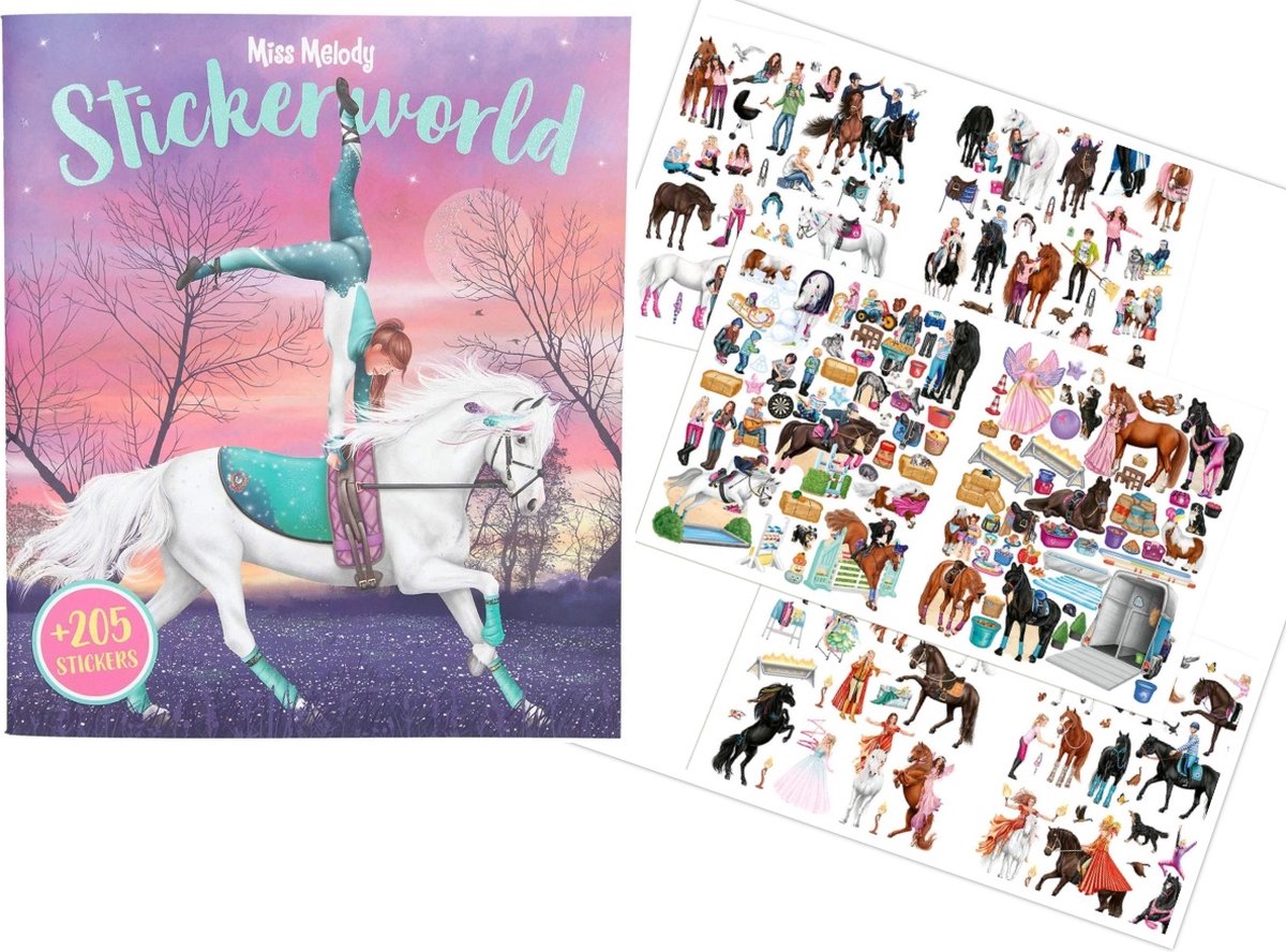 Miss Melody paarden stickerboek - Style your Horse World - 205  paardenstickers | bol.com