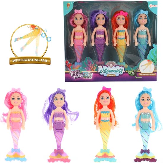Mermaids zeemeermin pop zusjes – 4 stuks