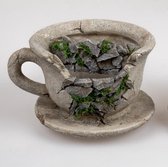 Pot de fleur pour tasse à café d'intérieur ou d'extérieur - aspect pierre - 27cm