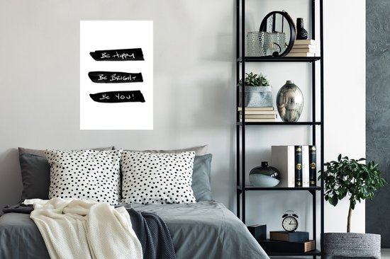 Affiche Citations - Soyez heureux, soyez brillant, soyez vous - Proverbes - Motivation - 40x60 cm