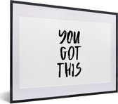 Affiche avec cadre Proverbes - Motivation - Zwart - Wit - 40x30 cm