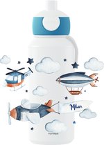 Mepal Drinkfles Pop-up - Vliegtuigen in wolken - Met naam bedrukken - Campus - ronddruk