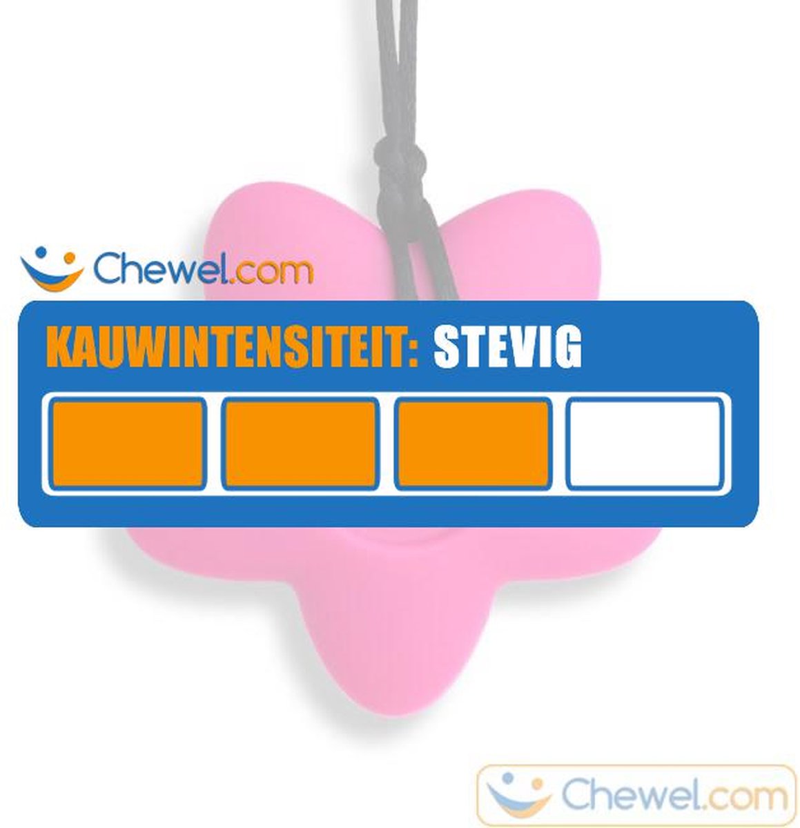 Bijtketting Kauwketting | Ster met maantje | 4 kleuren | Roze | Chewel ® — afbeelding 2