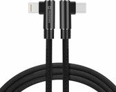 Swissten haakse Lightning naar USB-C kabel voor iPhone 8/SE/X/XS/XR/11/12/13/14 - Pro/Pro Max/Mini/Plus en diverse iPad modellen - Arcade - 1.2M - Zwart