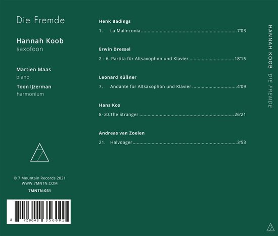 Hannah Koob Martien Maas Toon Ijzer - Die Fremde (CD)