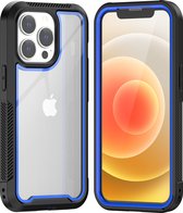 Apple iPhone 13 Pro Max Backcover - Zwart / Blauw - Shockproof Armor - Hybrid - Drop Tested